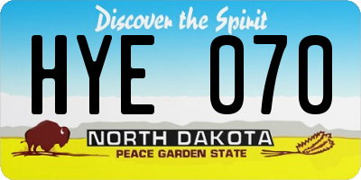 ND license plate HYE070