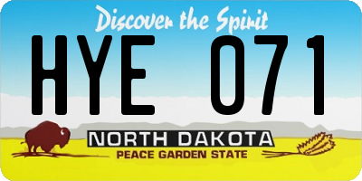 ND license plate HYE071