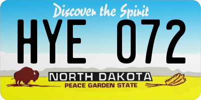 ND license plate HYE072