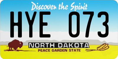 ND license plate HYE073