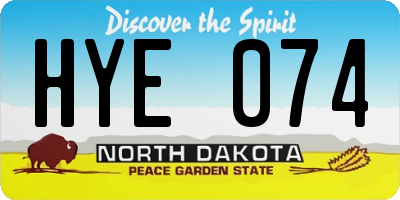 ND license plate HYE074