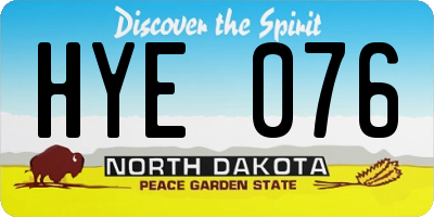 ND license plate HYE076