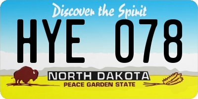 ND license plate HYE078