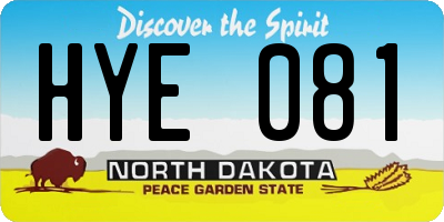 ND license plate HYE081