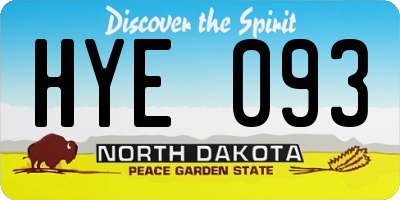 ND license plate HYE093