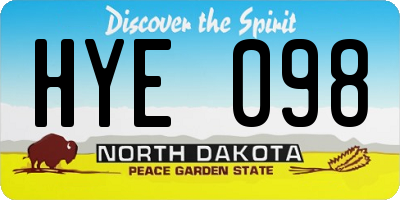 ND license plate HYE098