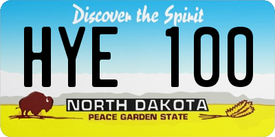 ND license plate HYE100