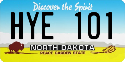 ND license plate HYE101