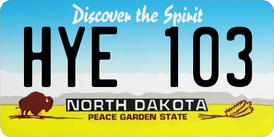 ND license plate HYE103