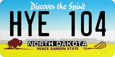 ND license plate HYE104
