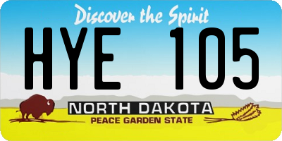 ND license plate HYE105