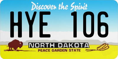 ND license plate HYE106