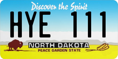 ND license plate HYE111
