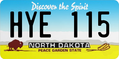 ND license plate HYE115