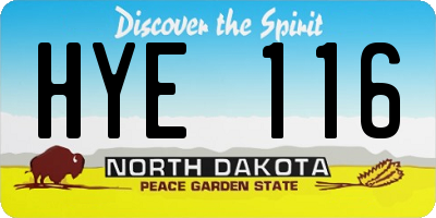 ND license plate HYE116