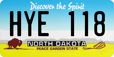 ND license plate HYE118