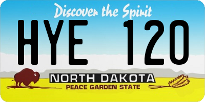 ND license plate HYE120