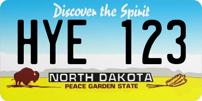 ND license plate HYE123