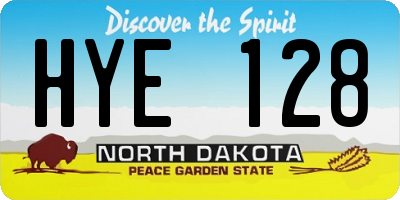 ND license plate HYE128