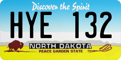 ND license plate HYE132
