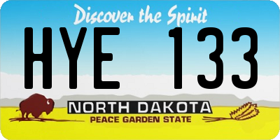 ND license plate HYE133