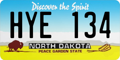 ND license plate HYE134