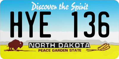 ND license plate HYE136