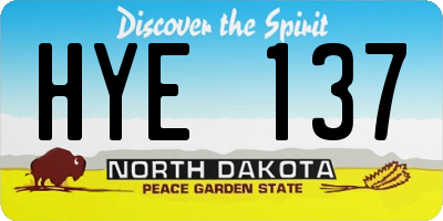 ND license plate HYE137