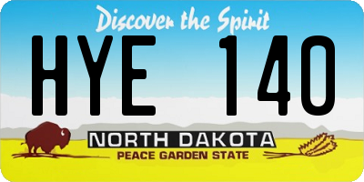 ND license plate HYE140