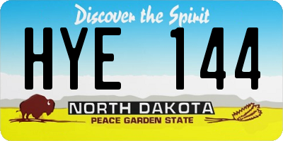 ND license plate HYE144