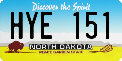 ND license plate HYE151