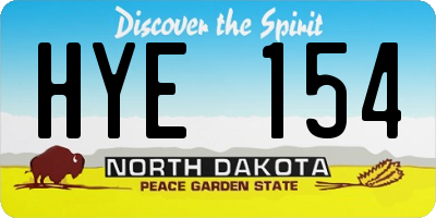 ND license plate HYE154