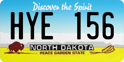 ND license plate HYE156
