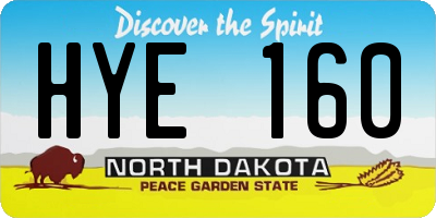 ND license plate HYE160