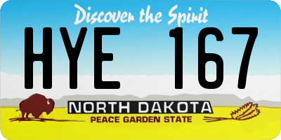 ND license plate HYE167