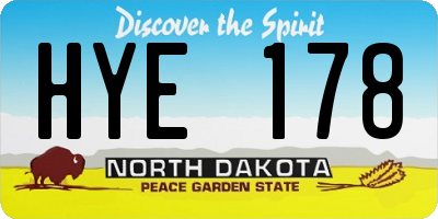 ND license plate HYE178