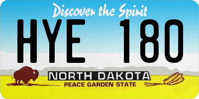 ND license plate HYE180