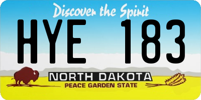 ND license plate HYE183