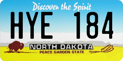 ND license plate HYE184