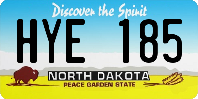 ND license plate HYE185