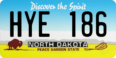 ND license plate HYE186