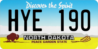 ND license plate HYE190