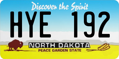 ND license plate HYE192