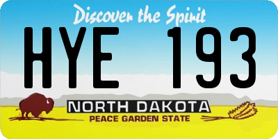 ND license plate HYE193