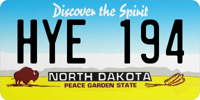 ND license plate HYE194