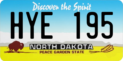 ND license plate HYE195