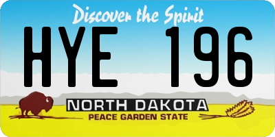 ND license plate HYE196