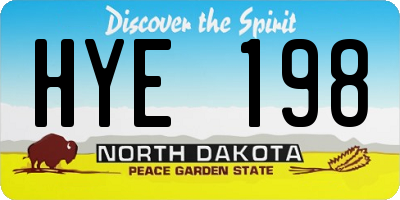 ND license plate HYE198
