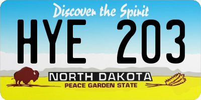 ND license plate HYE203