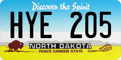 ND license plate HYE205